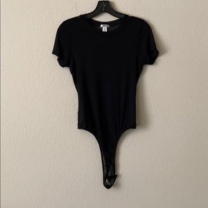 Black mesh bodysuit